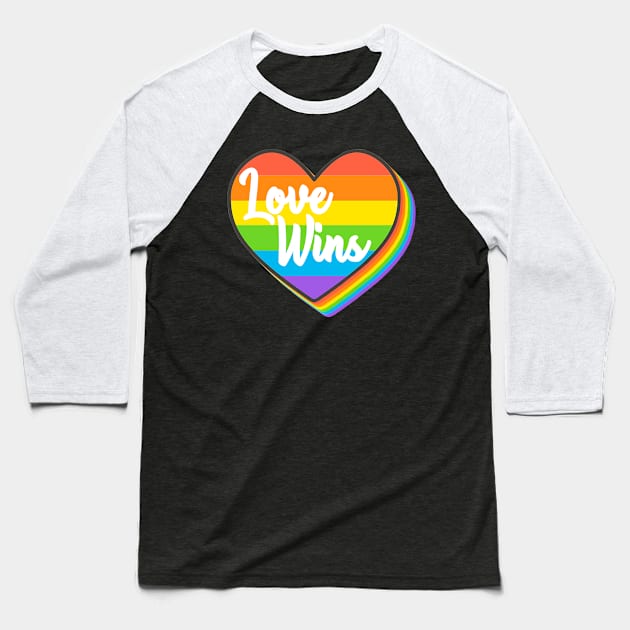 Love Wins Baseball T-Shirt by TheBadNewsB